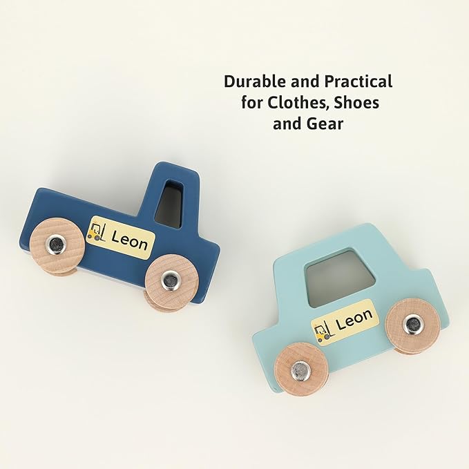 Personalized Name Labels for Kids (120) – Custom Waterproof & Durable Stickers for Clothing, Daycare, Office & School Supplies - Heavy Duty Vehicles