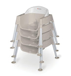 Foundations Secure Sitter 7" Feeding Chair, Stable “No Tip” Feet, 3-Point Adjustable Harness, Removable Tray, Easy to Clean, Smooth Plastic (White/Tan)