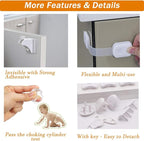 Baby Proof Kit, 44 Packs Child Safety Essentials Set - Invisible Magnetic Cabinet Locks, Corner Guards, Outlet Covers - All-in-one Super Value Baby Proofing Kit