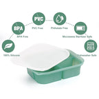 haakaa Silicone Baby Food Tray - Breastmilk Homemade Baby Food Mold - Baby Fresh Food Freezer Tray - Ice Cube Tray - - 4m+ Baby Toddler Kid - Pea Green