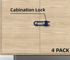 4 Pack Child Proof Sliding Cabinet Door Code Locks Baby Safety Cupboard Locks Adjustable U Shaped Cabinet Latches for Knob Handle Drawers Closet (4 PCS, Blue)