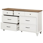 WAMPAT Kids Dresser with 7 Drawers for Bedroom, White Baby Dresser for Nursery & Kids Room, Mid Century Modern Chests & Dressers, Distressed Wide Dressers Organizer for Children’s Bedroom, 54 Inch