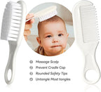Baby Grooming Kit, Infant Safety Care Set with Hair Brush Comb Nail Clipper Nasal Aspirator,Baby Essentials Kit for Newborn Girls Boys (Grey White)