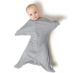 SleepingBaby Zipadee-Zip Transition Swaddle - Cozy Baby Swaddling Blanket with Zipper Convenience - Roomy Wearable Blanket for Easy Diaper Changes - 12-24 Month - Hall of Fame Grey Heather