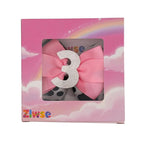 Birthday Hair Bow for Baby Girls 1 2 3 4 5 6 Years Sprinkle Decorations Party Pink Hair Accessories for Three 3rd Birthday Cow Print Cowgirl