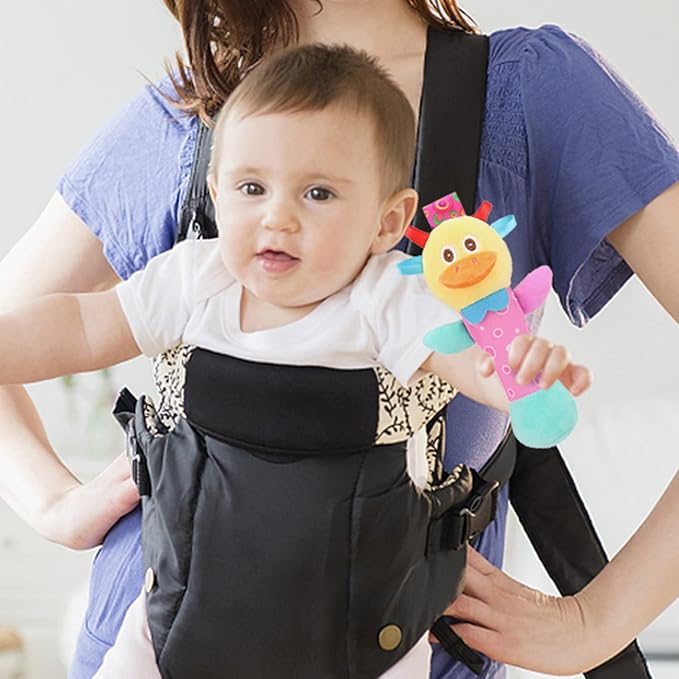 Wrist Rattles Foot Finder Rattle Sock Baby Toy, Rattle Toy, Arm Hand Bracelet Rattle, Feet Leg Ankle Socks, Activity Rattle Present Gift for Newborn Infant Babies Boy Girl Bebe (5 pcs-I)