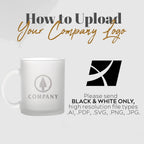 Personalized Coffee Mug Engraved with your Custom Text - Customized 11oz Frosted Glass Mugs, Hot Chocolate Mug, Tea Cup, Birthday Gifts, Retirement Gift (Engraved Custom Logo, Frosted)