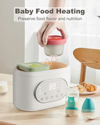 Bottle Warmer, 10-in-1 Fast Baby Bottle Warmer for Breastmilk & Formula, Double Milk Warmer with Timer, Accurate Temp Control, Thaw, Steaming, Heat Food, Keep Warm and Night Light