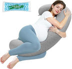 Pregnancy Pillows for Sleeping, C-Shaped Maternity Pillow for Pregnant Women, Memory Foam Body Pillow with Removable Cover, Adjustable Support for Back, Legs, Belly, Neck, 47.2’’ x 9.8’’