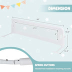 BABY JOY Bed Rails for Toddlers, Extra Long, Swing Down Safety Bed Guard for Convertible Crib, Folding Baby Bedrail for Kids Twin, Double, Full Size Queen & King Mattress (60-Inch, White)