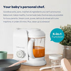 BEABA Babycook Solo 4 in 1 Baby Food Maker, Puree Steamer and Blender for Purees, Grinder with Auto Steam Cooking, Lrg Capacity 4.5 Cups 27 Servings in 20 Mins, Eucalyptus