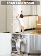 12 Pack Baby Proofing Safety Locks Child Safe for Cabinet Drawer Fridge Oven Dishwasher Doors, Toilet Seat & Lid, Adjustable Furniture Latches and Straps, 3M Adhesive No Drilling Button,Unlock Design