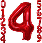 GOER Red Foil Balloons Number 4,Huge Number Balloons for 4th 44th Birthday Party Supplies Anniversary Decorations (3 pcs,42 inch,32 inch,16inch)