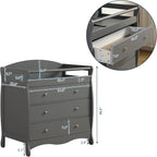 3-Drawer Changing Table, Safety Rails & Strap, Infant Diaper Changing Station with Drawers, Baby Diaper Changing Table Dresser for Nursery, Easy Assembly (Gray)