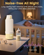 Portable Baby Bottle Warmer for Travel – 17oz Cordless Milk Warmer with Detachable Battery, USB Rechargeable Breast Milk Warmer, Baby Bottle Heater for Home and On-The-Go Use
