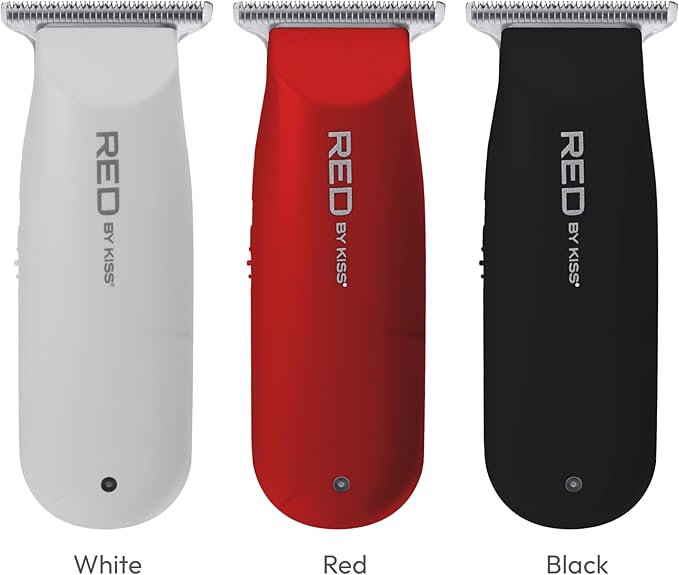 Red by Kiss Hair Clipper, Mini Cordless Hair Trimmer, Long Lasting Hair Cutting Kit, USB-C Rechargeable Haircut Beard Trimming Clippers for Men Women Kids, Portable Grooming Kit (Black)