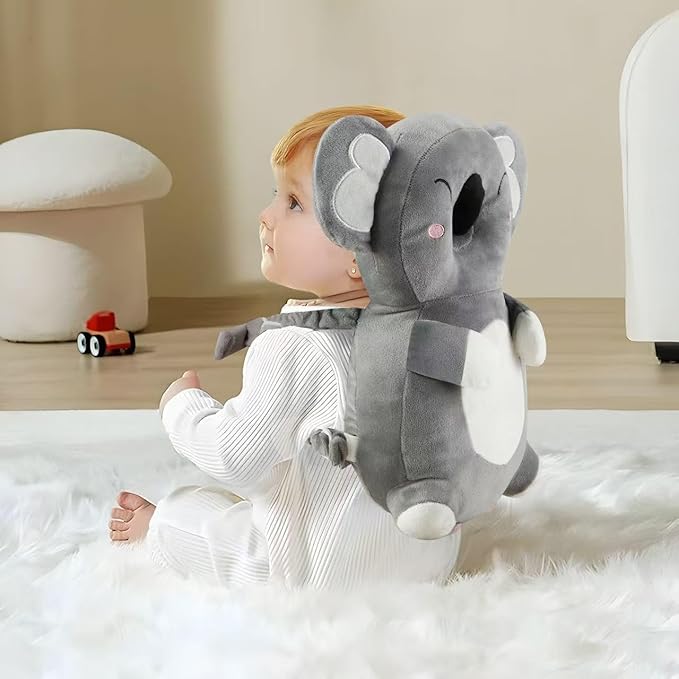 PandaEar Baby Head Protection Backpack, Toddler Walking Head Protector, Adjustable Head Protector Pad Safety Cushion (Koala Grey)