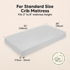 KeaBabies 2-Pack Baby Crib Sheets for Boys, Girls - 52x28 Viscose Derived from Bamboo Toddler Bed Sheets Neutral, Fitted Crib Mattress Cover for Standard Baby Bedding, Soft & Cozy (French Gray)