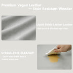 Vegan Leather Changing Pad Cover with Zipper - 31"X 16" - Waterproof Wipeable, Extra Thick & Portable & Non-Slip Diaper Mat - Fits Standard Changing Tables (Gray)