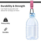 2 Pcs Stroller Hooks for Hanging, Portable Leather Style Stroller Clip Straps, Baby Stroller Hooks for Diaper Bags Grocery Shopping Bags, Mommy Hook for Stroller(Pink)