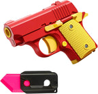 Fidget Toys Pistol, 3D Gravity Mini 1911 Fidget Pistol Toys,Fidget Sensory Toys,Stress Relief for Adults, Suitable for Relieving ADHD, Anxiety, Best Gift for Adults and Kids(Knife and Red Pistol)