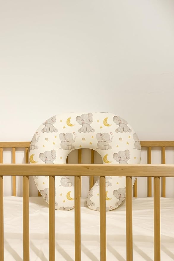 Nursing Pillow Covers 2 Pack, Breastfeeding Pillow Slipcovers Soft and Stretchy, Nursing Covers for Baby Girls Boys Newborn