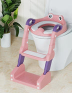 Potty Training Seat, Toddler Potty Training Toilet, Upgrade 2 In 1 Toddler Toilet Seat with Steps Stool Splash Guard and Anti-Slip Pad Soft Cushion, Potty Seats for Toddlers Baby Kids