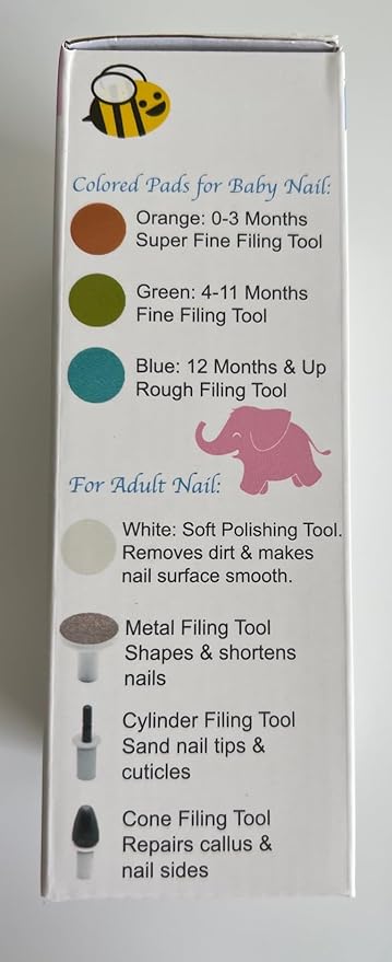 Rechargeable 22 in 1 Baby Nail Trimmer, Usage Labeled Case, 13 Extra Replacement Tools, Royal Angels Electric Nail File with LCD display, Newborn Toddler Nail Care Clipper Kit (Rechargeable,WhiteBlue)