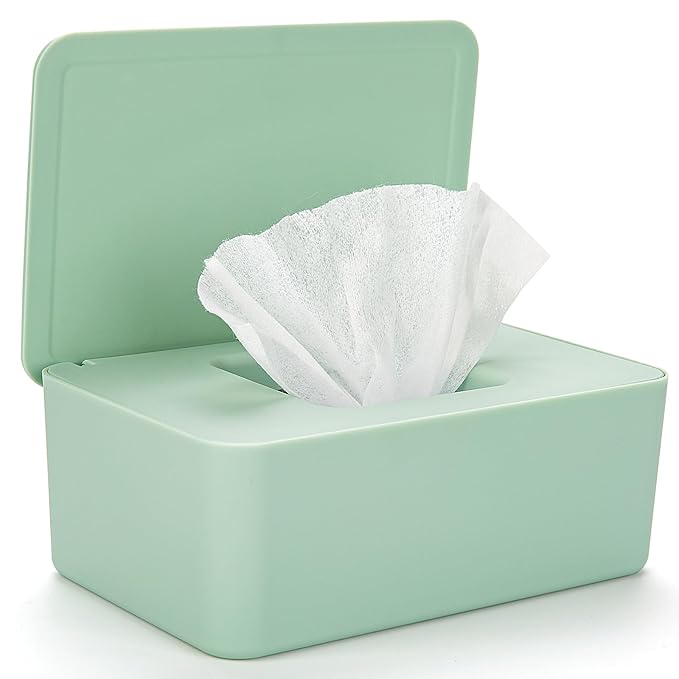 Baby Wipes Dispenser, Wipe Holder for Baby & Adult,Keeps Wet Tissue Fresh, Non-Slip Wipes Case, Flushable Wipe Container with Sealing Design Lid