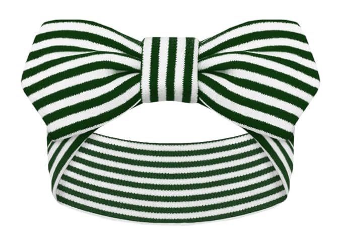 Creative Knitwear North Dakota State Bison Infant Girls Hunter/White Striped Hair Knot Headband Embroidered Logo - Size Newborn - 4T