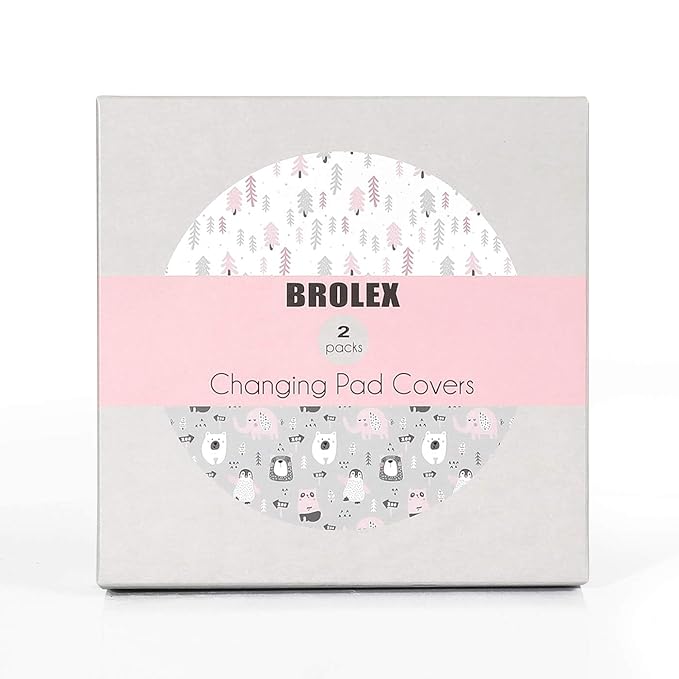 Stretchy Changing Pad Covers BROLEX 2 Pack Jersey Knit Changing Table Covers for Girls Boys,Jungle Animals