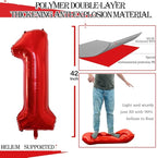 GOER Number 12 Balloons for 12th Birthday Sweet 12 Party Decorations,42 Inch Jumbo Foil Helium 21 Balloons for 21st Birthday Party Decoration (Red)