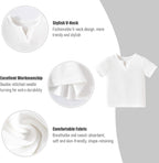 OPAWO Toddler Boy Shirts 3 Pack, V-Neck Short Sleeve Toddler Tshirts, Blank Baby Tee Shirts Summer Tops 12 Months-5T
