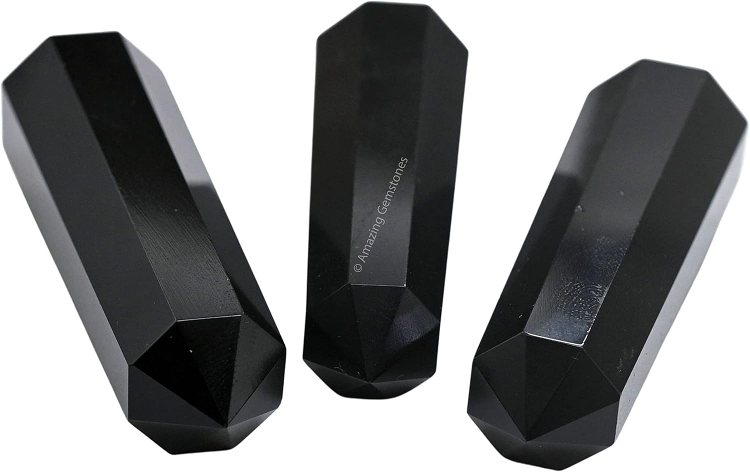 Amazing Gemstone Black Agate Crystal Towers, Natural Healing Crystal Point Obelisk for Reiki Healing and Crystal Grid (2" to 3" Inch)