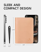 ALLIVE Passport Holder for Travel Women Men,Genuine Leather Passport Cover Wallet,Travel Must Haves Airport Essentials Travel Gifts Beige