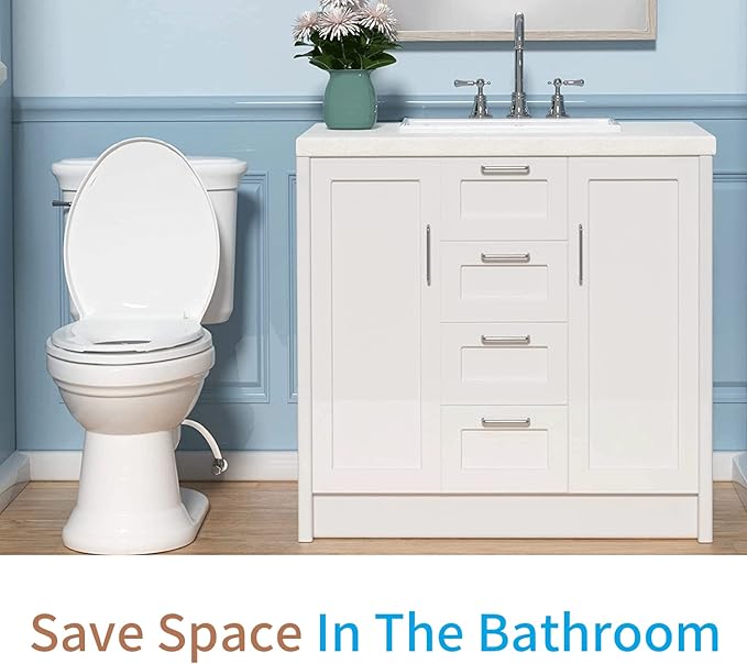 R&T Round Toilet Seat with Built in Potty Training Seat, Slow Close Toddler Seat Fits both Adult and Child, Easy To Install & Clean