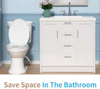 R&T Round Toilet Seat with Built in Potty Training Seat, Slow Close Toddler Seat Fits both Adult and Child, Easy To Install & Clean