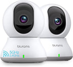 blurams Security Camera 2K, Baby Monitor Dog Camera 360-degree for Home Security (White-2Pack)