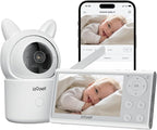 ieGeek Video Baby Monitor with Camera and Audio - 1080P FHD Monitor WiFi Smartphone - Night Vision, Motion Detection, Temper & Humidity Sensor, 2.4GHz WiFi, Pan-Tilt-Zoom via 4.3" Screen and Free APP