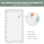 Bimocosy Crib Sheets for Boys Girls, Fitted Crib Sheet 4 Pack for Standard Crib and Toddler Mattresses, Super Soft Breathable Microfiber Baby Sheet 28x52x8in, Ocean World/Milky Green/Seashell/Blue