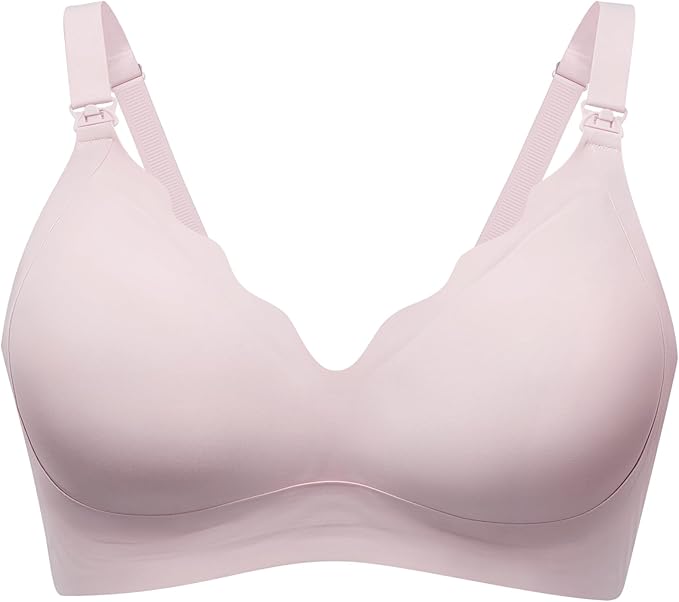 HBselect 3Pack Nursing Bras for Breastfeeding Seamless Scalloped Maternity Bras for Pregnancy Ultra Comfort Sleep Bras