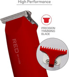 Red by Kiss Hair Clipper, Mini Cordless Hair Trimmer, Long Lasting Hair Cutting Kit, USB-C Rechargeable Haircut Beard Trimming Clippers for Men Women Kids, Portable Grooming Kit (Red)