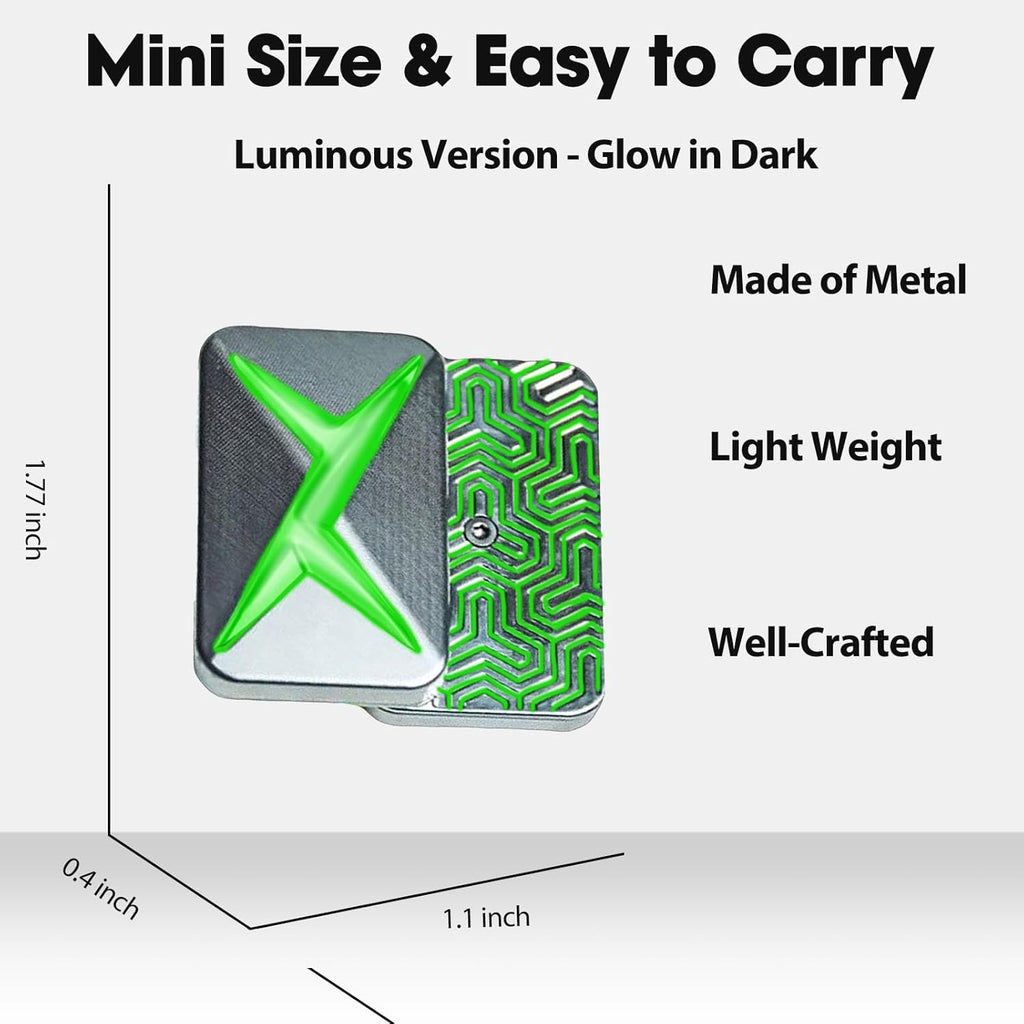 Infinite Lightning Fidget Slider Luminous Metal Magnetic Fidget Toys Adults for Stress Relief (Greenlight)