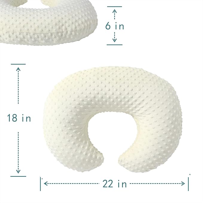 Nursing Pillow and Positioner, Breastfeeding, Bottle Feeding, Baby Sitting Support with Removable Ultra Soft Cover, Tummy Time Support for Baby Boys and Girls (Tender Yellow)