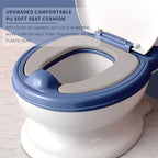 Potty Training Toilet, Realistic Potty Training Seat, Toddler Potty Chair with Soft Seat, Removable Potty Pot, Toilet Tissue Dispenser and Splash Guard, Non-Slip for Toddler& Baby& Kids
