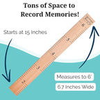 Wooden Growth Chart – Kids Height Chart, Wall Measurement for Kids, Height Chart for Wall, Growth Ruler for Children – Our Growing Family, Natural (63"x6.7")