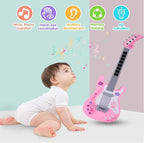 Kids Toddler Baby Childrens Electric Toy Guitar with Strap Ideal for 3 4 5 7 8 Year Old Boys Girls Gifts(Pink)