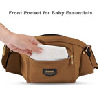 SUNVENO Baby Hip Carrier with Hip Seat, CPC-Certified, Ergonomic Infant Carrier for Newborns & Toddlers up to 45 lbs, Adjustable Waistband, Multiple Pockets, All-Season, Brown