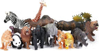 BOLZRA Safari Animals Figures Toys, Realistic Jumbo Wild Zoo Animal Figurines Plastic African Jungle Animals Playset for Kids Toddlers, 14 Piece Gift Set