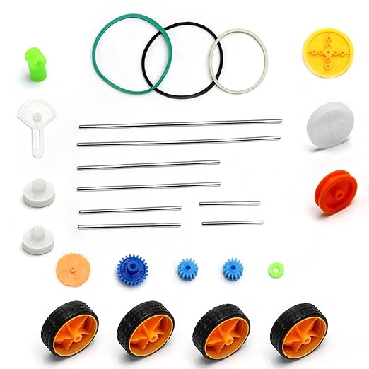 Fielect 78Pcs Plastic Gears Kit DC Motor Kit DIY Gear Assortment Accessories Set for Robot Various Axle Belt Bushings